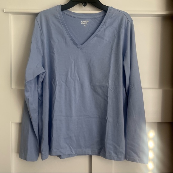 Lands End Long Sleeve Cotton V-neck Tees - Picture 6 of 10